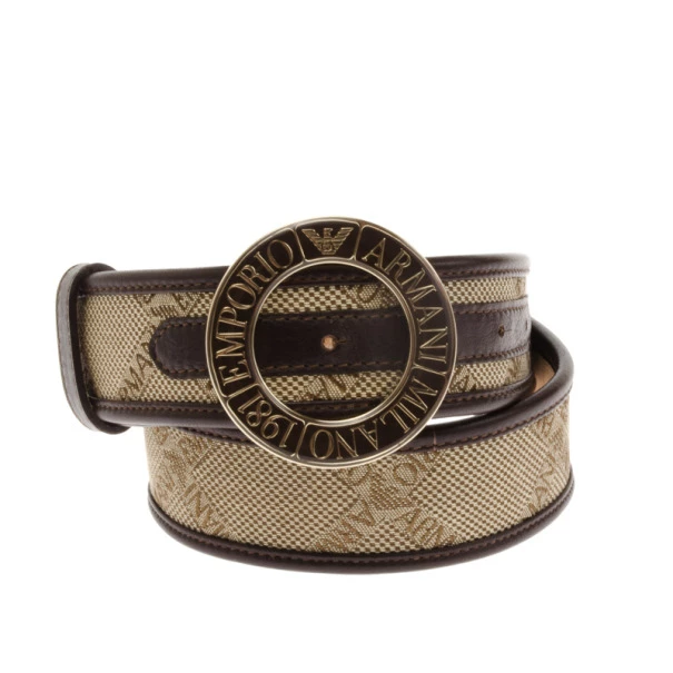 Emporio Armani Monogram Canvas Belt Size 38 For Women 4 Emporio Armani Monogram Canvas Belt Size 38 For Women - Image 2