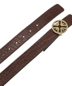 Emporio Armani Brown Croc Embossed And Black Leather Reversible Belt Size 42 For Women -Emporio Armani sale luxury women emporio armani new accessories p59075 004