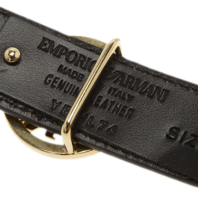 Emporio Armani Brown Croc Embossed And Black Leather Reversible Belt 95 CM For Women 5 Emporio Armani Brown Croc Embossed And Black Leather Reversible Belt 95 CM For Women - Image 3