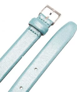 Emporio Armani Metallic Blue Skinny Belt 105 CM For Women -Emporio Armani sale luxury women emporio armani new accessories p81526 0004
