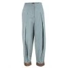 Emporio Armani Grey Leather Cuff Detail High Waist Pants M For Women