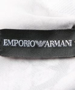 Emporio Armani Grey Rose Print Bow Detail Sleeveless Silk Top S For Women -Emporio Armani sale luxury women emporio armani new clothes p137472 005