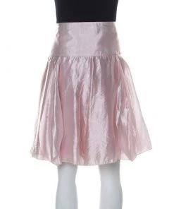 Emporio Armani Metallic Pink Short Flared Skirt M For Women -Emporio Armani sale luxury women emporio armani new clothes p227260 003