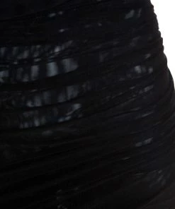 Emporio Armani Black Stretch Net Ruched Evening Gown M For Women -Emporio Armani sale luxury women emporio armani new clothes p234708 007