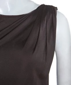 Emporio Armani Brown Jersey Draped Detail Milano Dress S For Women 11 Emporio Armani Brown Jersey Draped Detail Milano Dress S For Women -Emporio Armani sale luxury women emporio armani new clothes p249164 001