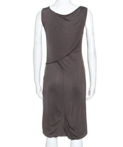 Emporio Armani Brown Jersey Draped Detail Milano Dress S For Women 10 Emporio Armani Brown Jersey Draped Detail Milano Dress S For Women -Emporio Armani sale luxury women emporio armani new clothes p249164 003