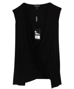 Emporio Armani Black Cotton Sleeveless Top M For Women