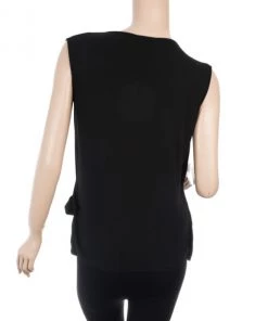 Emporio Armani Black Cotton Sleeveless Top M For Women -Emporio Armani sale luxury women emporio armani new clothes p30046 003