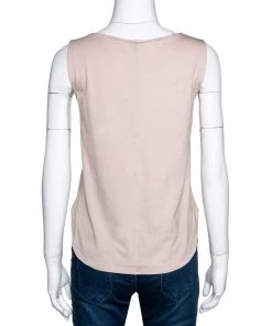 Emporio Armani Two Tone Stretch Jersey Sleeveless Top S For Women -Emporio Armani sale luxury women emporio armani new clothes p309763 003 scaled