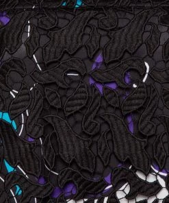 Emporio Armani Black Printed Satin & Lace Overlay Maxi Dress S For Women -Emporio Armani sale luxury women emporio armani new clothes p334140 002