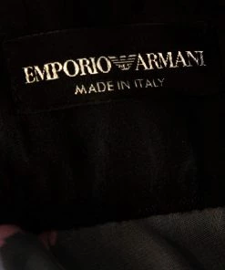 Emporio Armani Black Printed Satin & Lace Overlay Maxi Dress S For Women -Emporio Armani sale luxury women emporio armani new clothes p334140 003