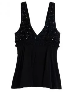 Emporio Armani Black Embellished Top S For Women