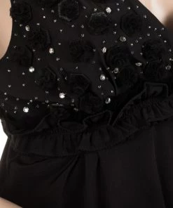 Emporio Armani Black Embellished Top S For Women -Emporio Armani sale luxury women emporio armani new clothes p33649 006