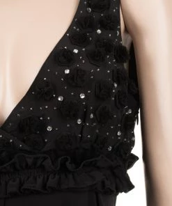 Emporio Armani Black Embellished Top S For Women -Emporio Armani sale luxury women emporio armani new clothes p33649 009