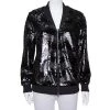Emporio Armani Black Synthetic Sequin Embellished Bomber Jacket M For Women -Emporio Armani sale luxury women emporio armani new clothes p391496 007