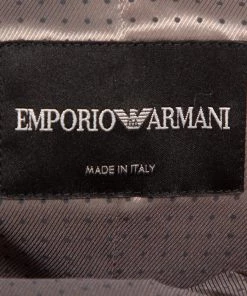 Emporio Armani Beige Textured Crepe Button Front Stand Collar Blazer M For Women -Emporio Armani sale luxury women emporio armani new clothes p413679 001