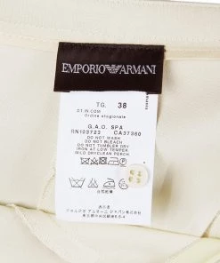 Emporio Armani Beige Silk Trouser S For Women -Emporio Armani sale luxury women emporio armani new clothes p42599 008