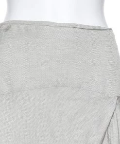 Emporio Armani Grey Linen Maxi Skirt M For Women -Emporio Armani sale luxury women emporio armani new clothes p564060 002