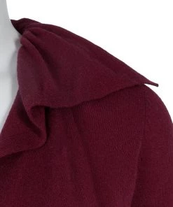 Emporio Armani Maroon Sequin Ruffle Collar Detail Long Sleeve Buttondown Cardigan M For Women -Emporio Armani sale luxury women emporio armani new clothes p59122 004