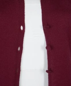 Emporio Armani Maroon Sequin Ruffle Collar Detail Long Sleeve Buttondown Cardigan M For Women -Emporio Armani sale luxury women emporio armani new clothes p59122 008