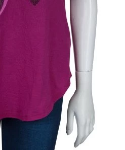 Emporio Armani Pink Studded Logo T-Shirt L For Women -Emporio Armani sale luxury women emporio armani new clothes p61085 006