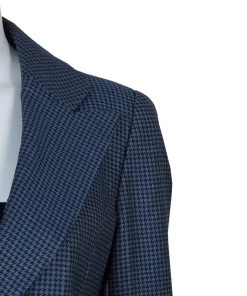 Emporio Armani Blue Houndstooth Blazer M For Women -Emporio Armani sale luxury women emporio armani new clothes p61091 004