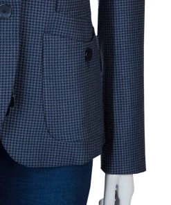 Emporio Armani Blue Houndstooth Blazer M For Women -Emporio Armani sale luxury women emporio armani new clothes p61091 006