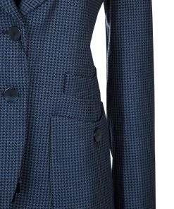 Emporio Armani Blue Houndstooth Blazer M For Women -Emporio Armani sale luxury women emporio armani new clothes p61091 007