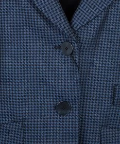 Emporio Armani Blue Houndstooth Blazer M For Women -Emporio Armani sale luxury women emporio armani new clothes p61091 008