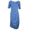 Emporio Armani Blue Knit Ruched Dress L For Women -Emporio Armani sale luxury women emporio armani new clothes p61110 001