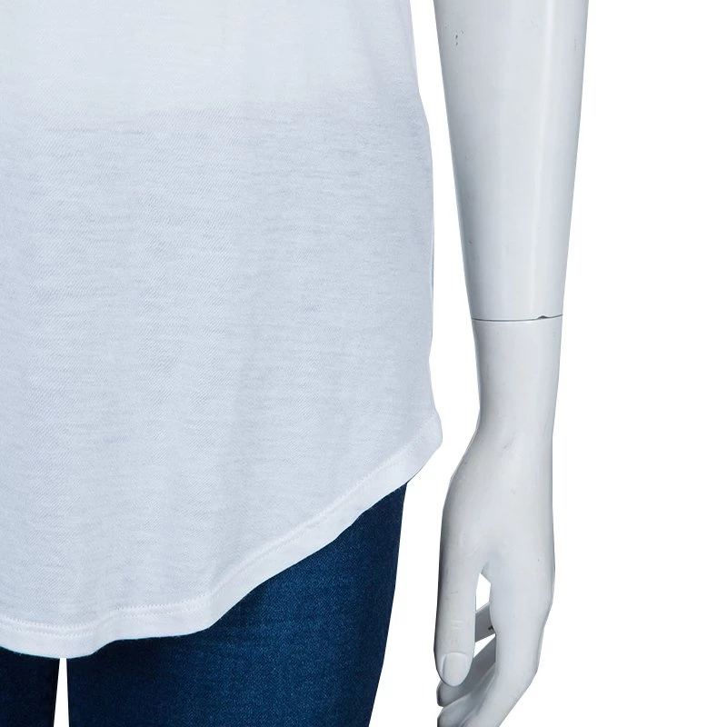 Emporio Armani White Studded Logo T-Shirt L For Women 8 Emporio Armani White Studded Logo T-Shirt L For Women - Image 6