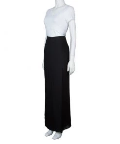 Emporio Armani Black Silk Maxi Skirt M For Women -Emporio Armani sale luxury women emporio armani new clothes p61229 004