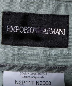 Emporio Armani Light Green Linen & Silk Trousers S For Women -Emporio Armani sale luxury women emporio armani new clothes p613487 009