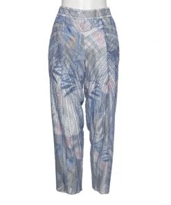 Emporio Armani Lavender Mesh Beaded Embellished Trouser M For Women