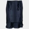 Emporio Armani Navy Blue Satin Short Skirt S For Women -Emporio Armani sale luxury women emporio armani new clothes p669415 001