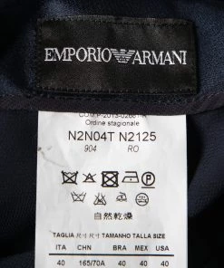 Emporio Armani Navy Blue Satin Short Skirt S For Women -Emporio Armani sale luxury women emporio armani new clothes p669415 005