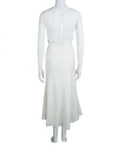 Emporio Armani Cream Wool Flared Maxi Skirt L For Women -Emporio Armani sale luxury women emporio armani new clothes p69614 003