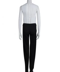Emporio Armani Black Stretch Wool Trousers S For Women -Emporio Armani sale luxury women emporio armani new clothes p76297 003