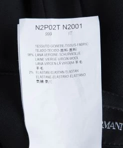 Emporio Armani Black Stretch Wool Trousers S For Women -Emporio Armani sale luxury women emporio armani new clothes p76297 007