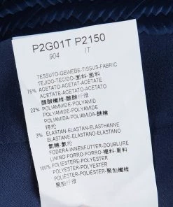 Emporio Armani Navy Blue Intracciato Effect Blazer S For Women -Emporio Armani sale luxury women emporio armani new clothes p76300 007