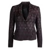 Emporio Armani Burgundy Textured Jacquard Blazer S For Women