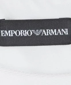 Emporio Armani White Draped Pocket Detail Sleeveless Dress M For Women -Emporio Armani sale luxury women emporio armani new clothes p83969 005