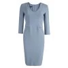 Emporio Armani Grey V-neck Button Detail Fitted Dress S For Women -Emporio Armani sale luxury women emporio armani new clothes p84472 001