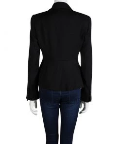 Emporio Armani Black Faux Double Layer Blazer M For Women -Emporio Armani sale luxury women emporio armani new clothes p86986 003