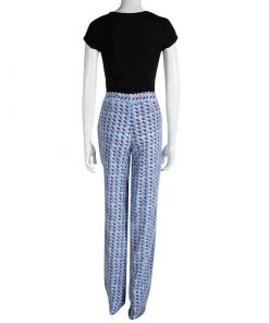 Emporio Armani Multicolor Printed Mesh Overlay Trousers S For Women 10 Emporio Armani Multicolor Printed Mesh Overlay Trousers S For Women -Emporio Armani sale luxury women emporio armani new clothes p87574 003