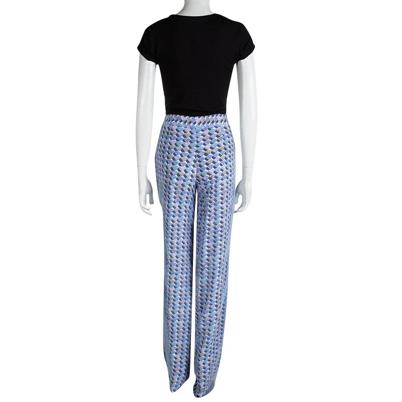 Emporio Armani Multicolor Printed Mesh Overlay Trousers S For Women 5 Emporio Armani Multicolor Printed Mesh Overlay Trousers S For Women - Image 3