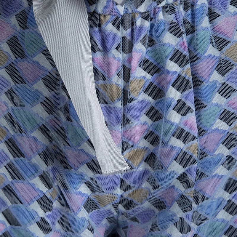 Emporio Armani Multicolor Printed Mesh Overlay Trousers S For Women 6 Emporio Armani Multicolor Printed Mesh Overlay Trousers S For Women - Image 4