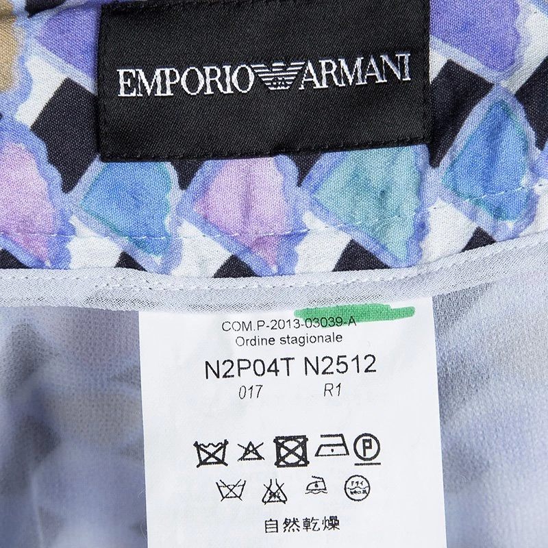 Emporio Armani Multicolor Printed Mesh Overlay Trousers S For Women 7 Emporio Armani Multicolor Printed Mesh Overlay Trousers S For Women - Image 5