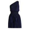 Emporio Armani Navy Blue Plisse One Shoulder Dress M For Women