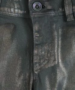 Emporio Armani Metallic Grey Denim Mila Jeggings S For Women -Emporio Armani sale luxury women emporio armani new clothes p89153 003